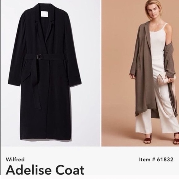 Aritzia Jackets & Blazers - Wilfred Adelise viscose trench coat belted S blk